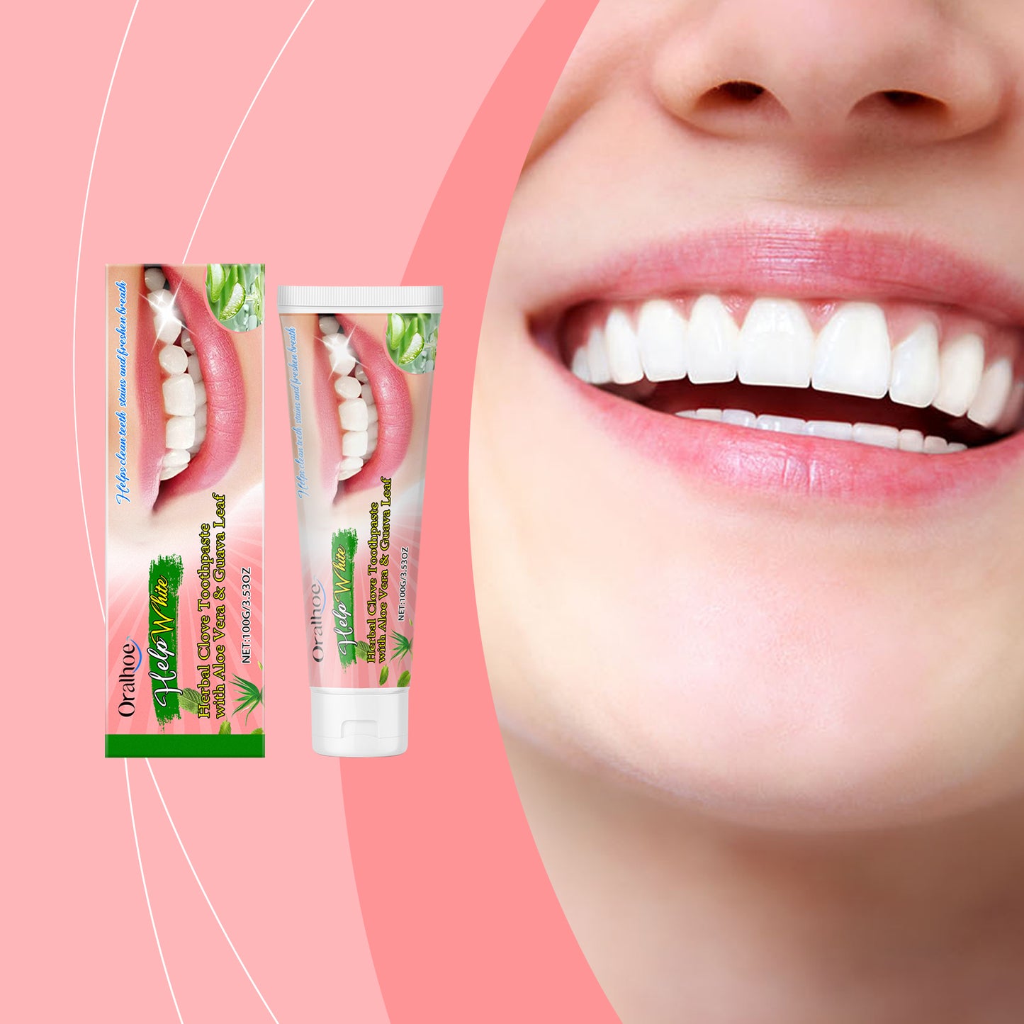 Oralhoe Brightening Fresh Breath Toothpaste Cleaning Care Teeth Brightening Remove Stains Oral Care Herbal Toothpaste