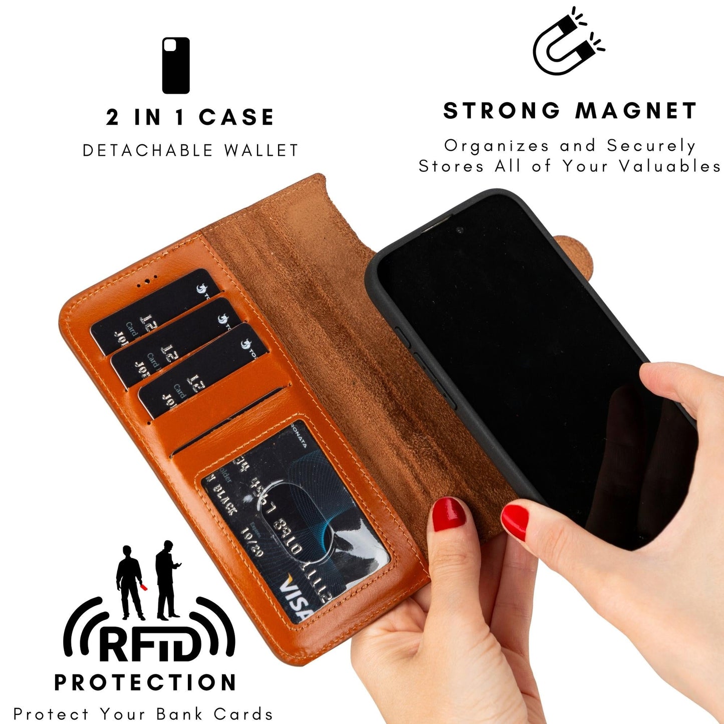 Casper iPhone 14 Series Detachable Leather Wallet Case