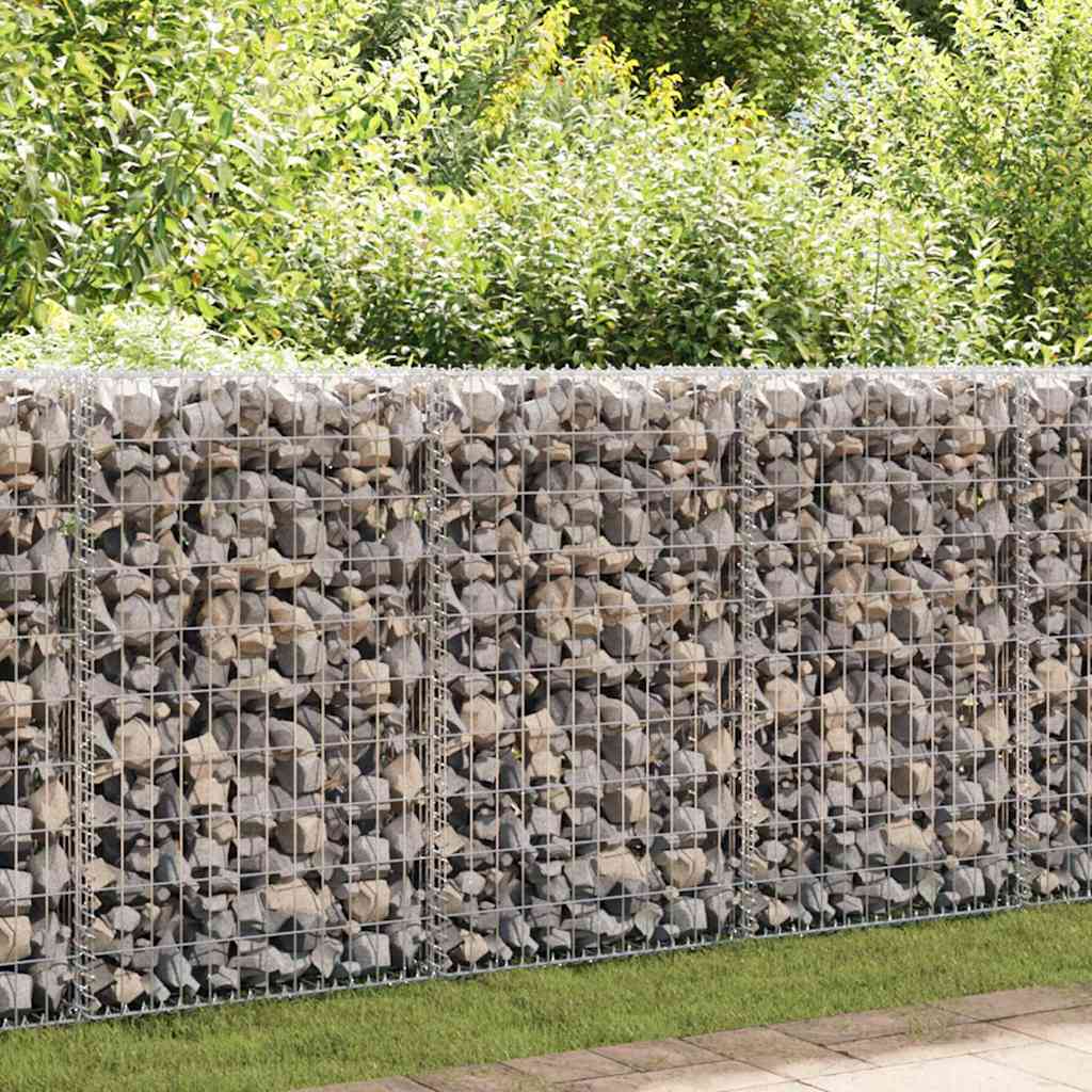 Galvanized steel Gabion wall fence panels with covers, measuring 354"x19.7"x39.4", by American Smart.