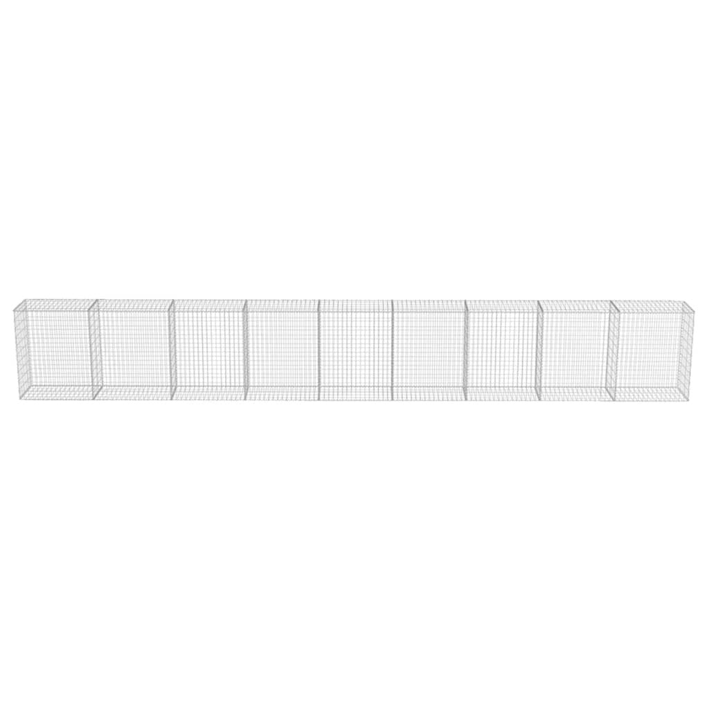 Galvanized steel gabion wall fence panels by American Smart, measuring 354"x19.7"x39.4", with protective covers.