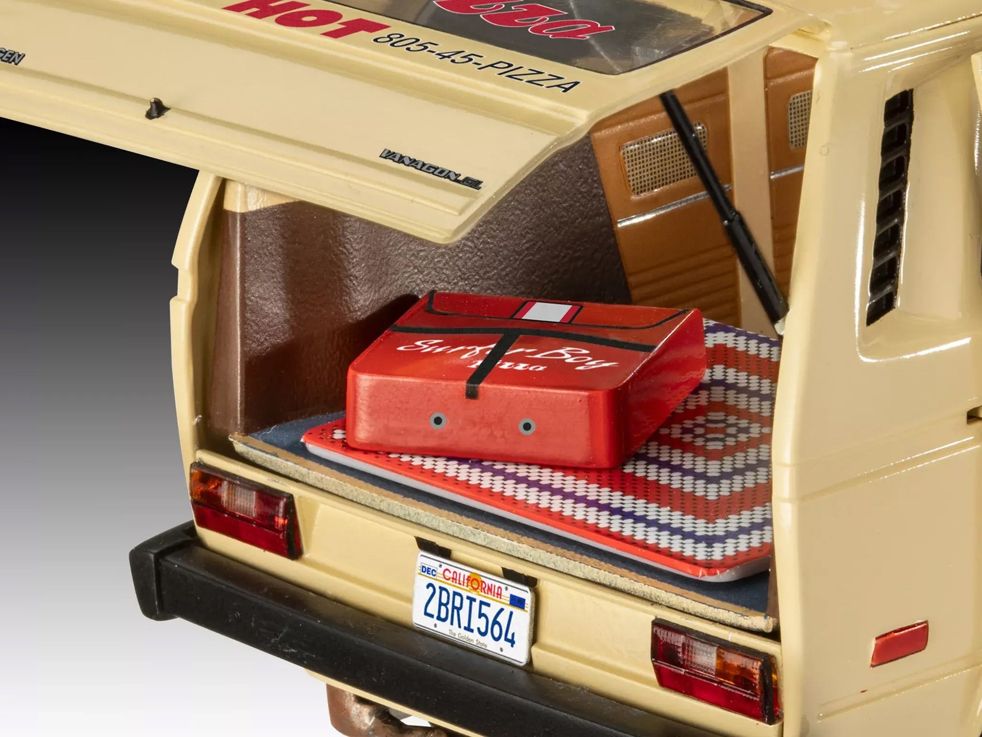 Revell Level 3 Model Kit of Argyle's Volkswagen Vanagon "Surfer Boy Pizza" from Stranger Things, 1/25 scale, detailed collectible model