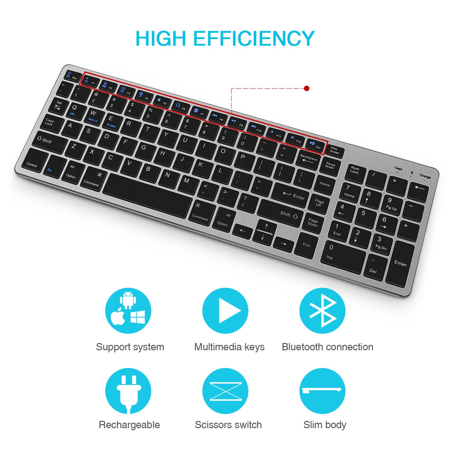 Suitable for iPad tablet Miaokong keyboard mobile phone wireless charging Bluetooth keyboard