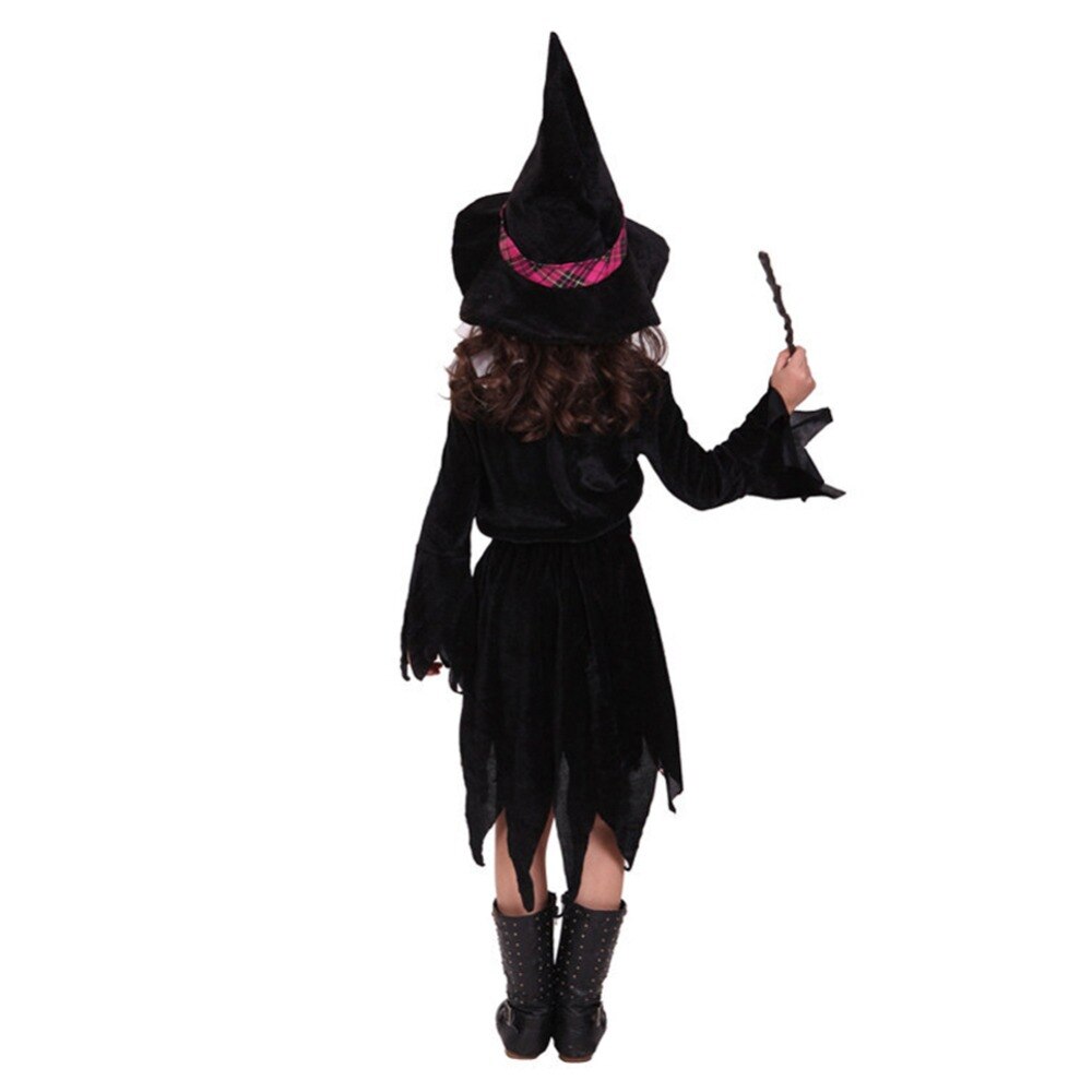 Children Girls Witch Halloween Costume Cosplay Outfit Sz 5-9 years
