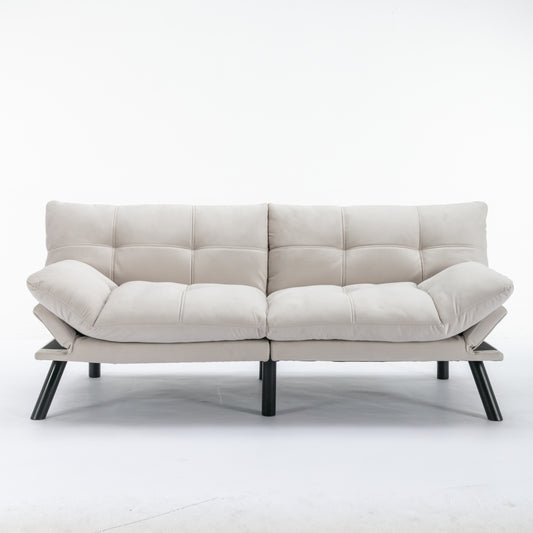Cream Convertible Folding Modern sofa Bed