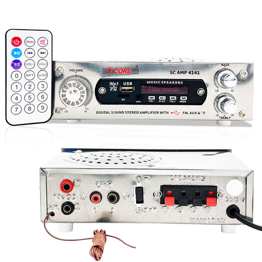 5Core Amplifier Home Audio 400W in-Built Speaker Mini Stereo Dual Channel LCD Display TF AUX USB-0