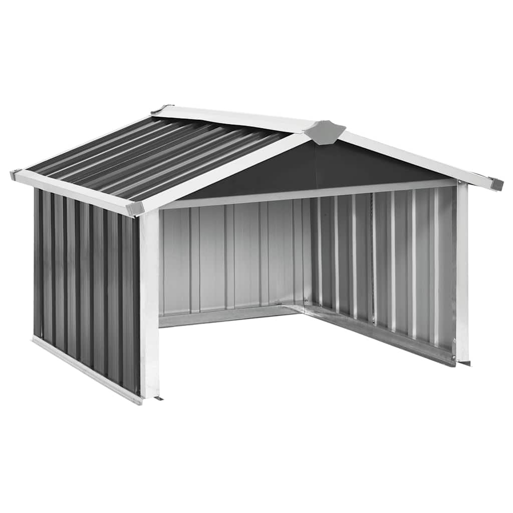Outdoor garden robot lawnmower shed by American Smart, galvanized steel, anthracite, measuring 36.2"x38.2"x24.8" for outdoor storage.