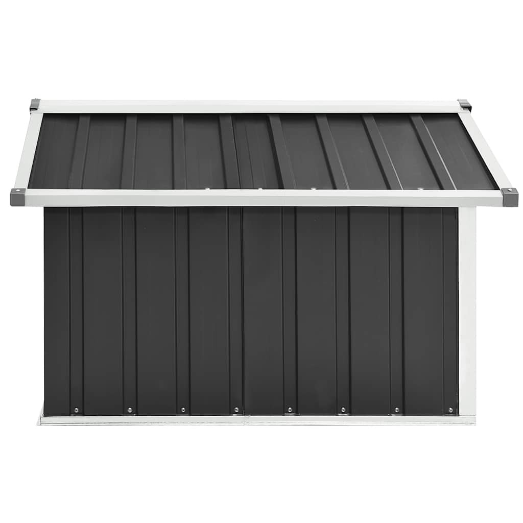 Outdoor garden robot lawnmower shed by American Smart in anthracite galvanized steel, measuring 36.2x38.2x24.8 inches.