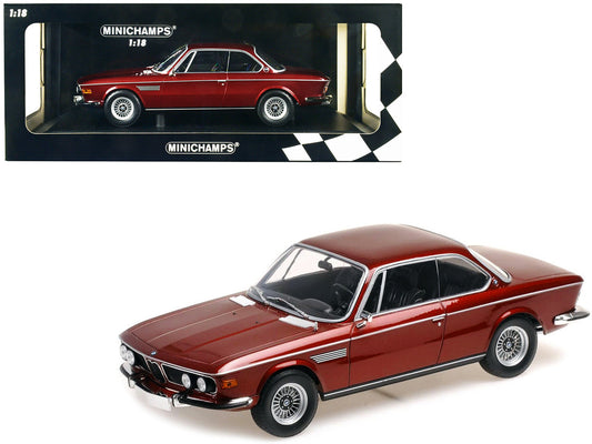 1971 BMW 3.0 CSi Red Metallic Limited Edition to 504 pieces Worldwide 1/18 Diecast Model Car by Minichamps-0