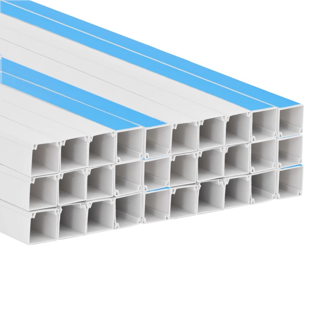 Self-adhesive PVC cable trunking in 1.2"x0.8" size, 98.4 feet long, designed for organizing electronics cables by American Smart.