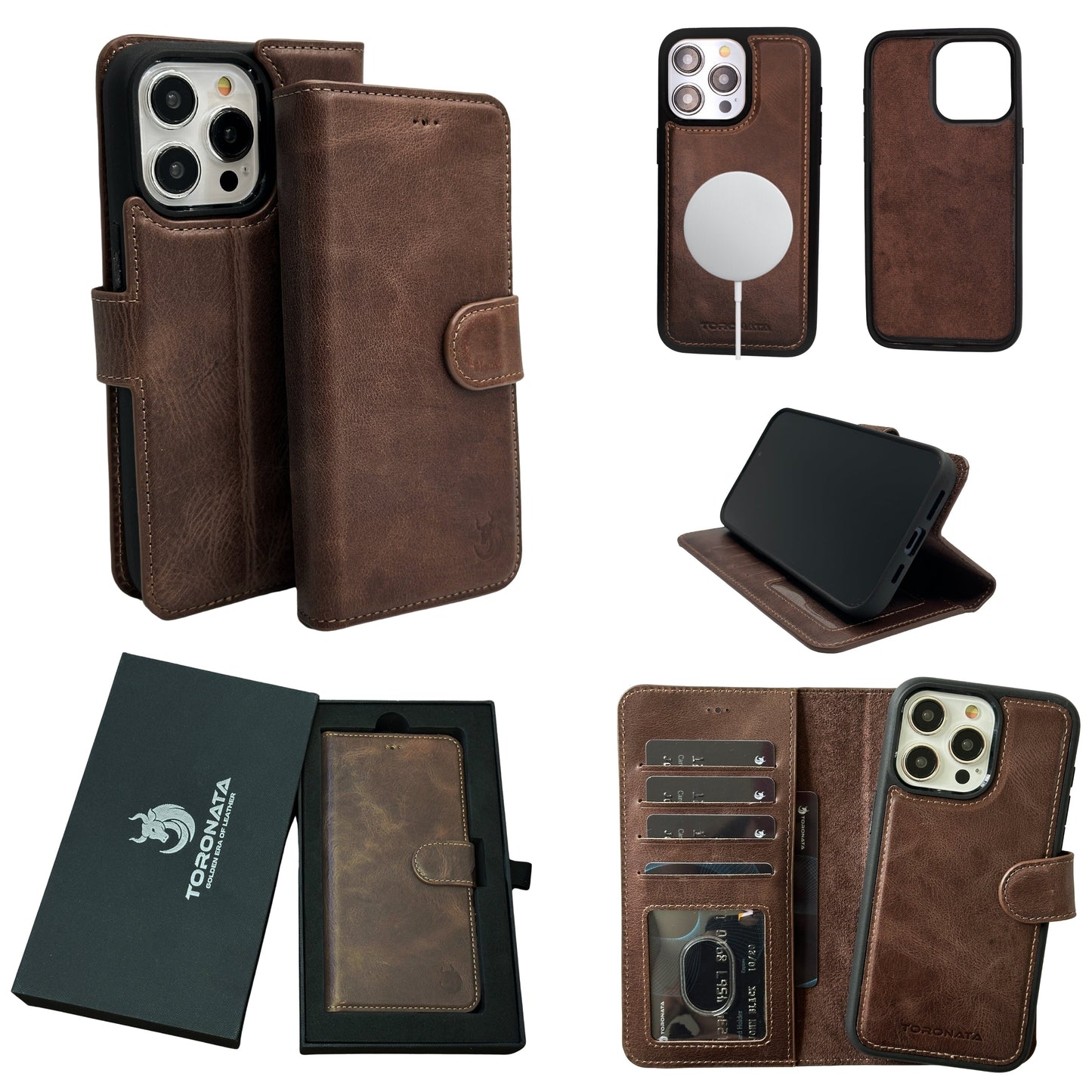 Vegas Premium Leather iPhone 15 Plus Wallet Case with MagSafe | Detachable RFID Blocking Luxury Wallet