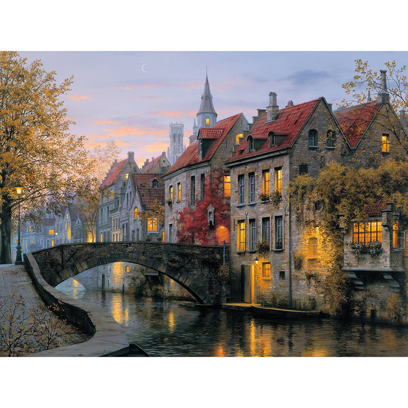 Color: Picture color, style: square-30x25cm, Size:  - DIY Diamond Embroidery Beautiful River Cross Stitch 5D Diamond Mosaic Diamond Painting Rhinestones Christmas Gift