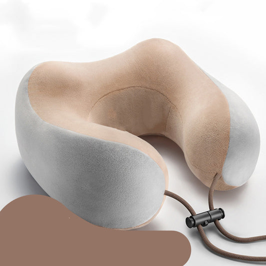Color: Brown ordinary - Massage U-Shaped Pillow Multi-Function Shoulder and Cervical Vertebra Electric Outdoor Portable Car Health Care