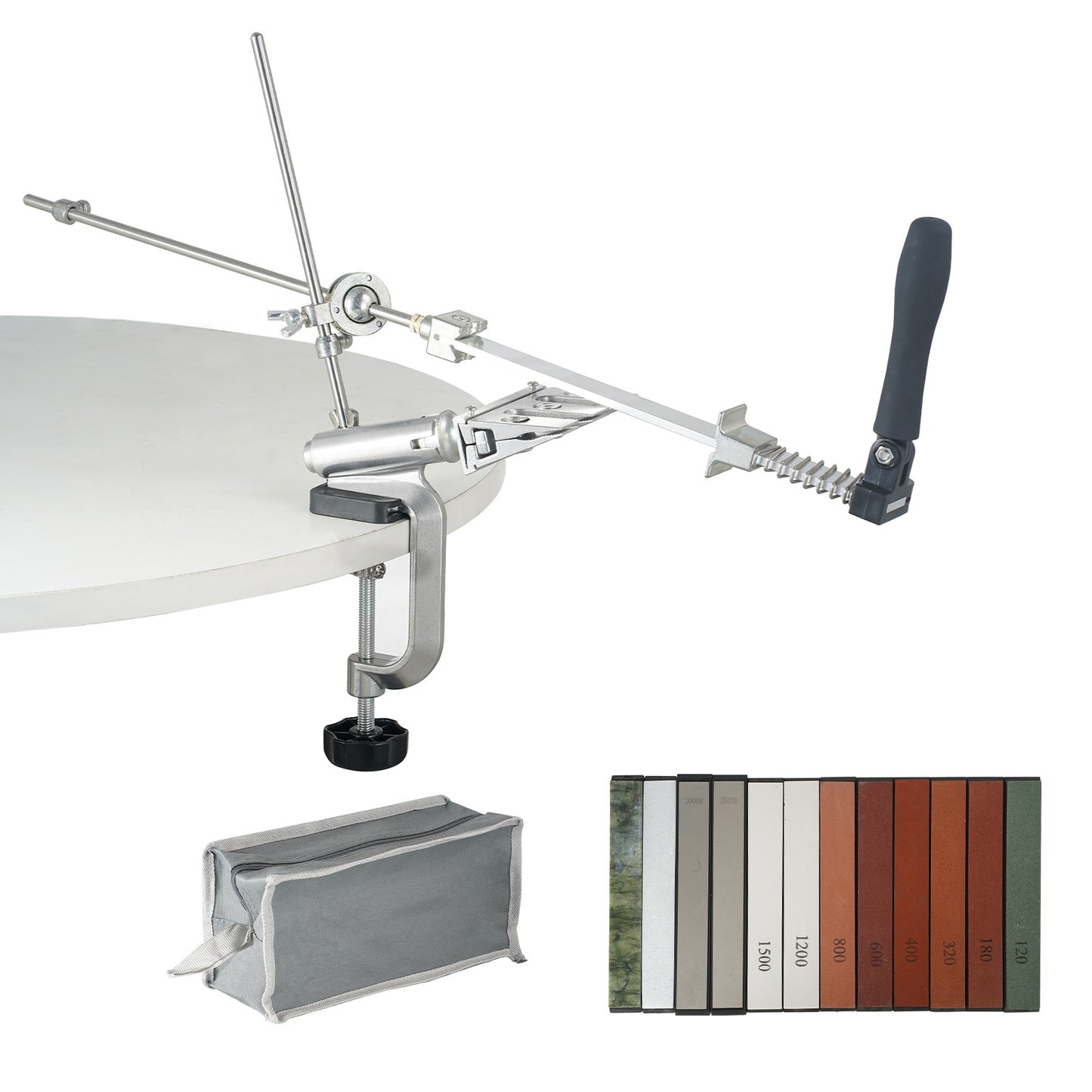 VEVOR Knife Sharpener Kit, 360 Rotation Flip Fixed Angle Knife Sharpening System With 12 Whetstones 120-10000 Grit, Professional Kitchen Chef Knife Sharpening Kit For All Knives And Scissors