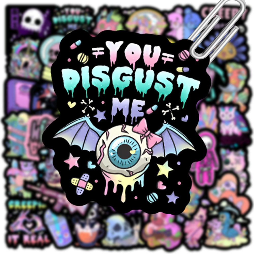 Waterproof Halloween graffiti sticker by ClaudiaG Home featuring colorful, spooky designs for computer decoration.