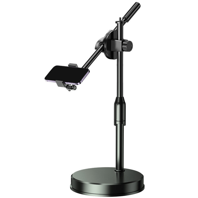 Mobile Phone Overhead Shooting Stand for Food Photography, Drawing, and Live Streaming - Adjustable Dual-Camera Position Desktop Phone Holder with Fill Light