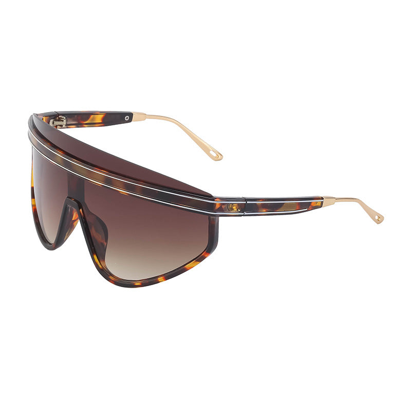 Personalized Large Frame One-Piece Lens Sunscreen Sunglasses For Women High Sense Windproof Ins Sunglasses