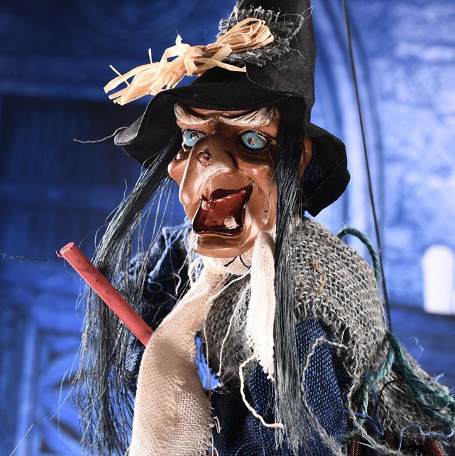 Electric Horror Toys Hanging  Halloween Eyes Glowing Screaming Witch Pendant Ghost