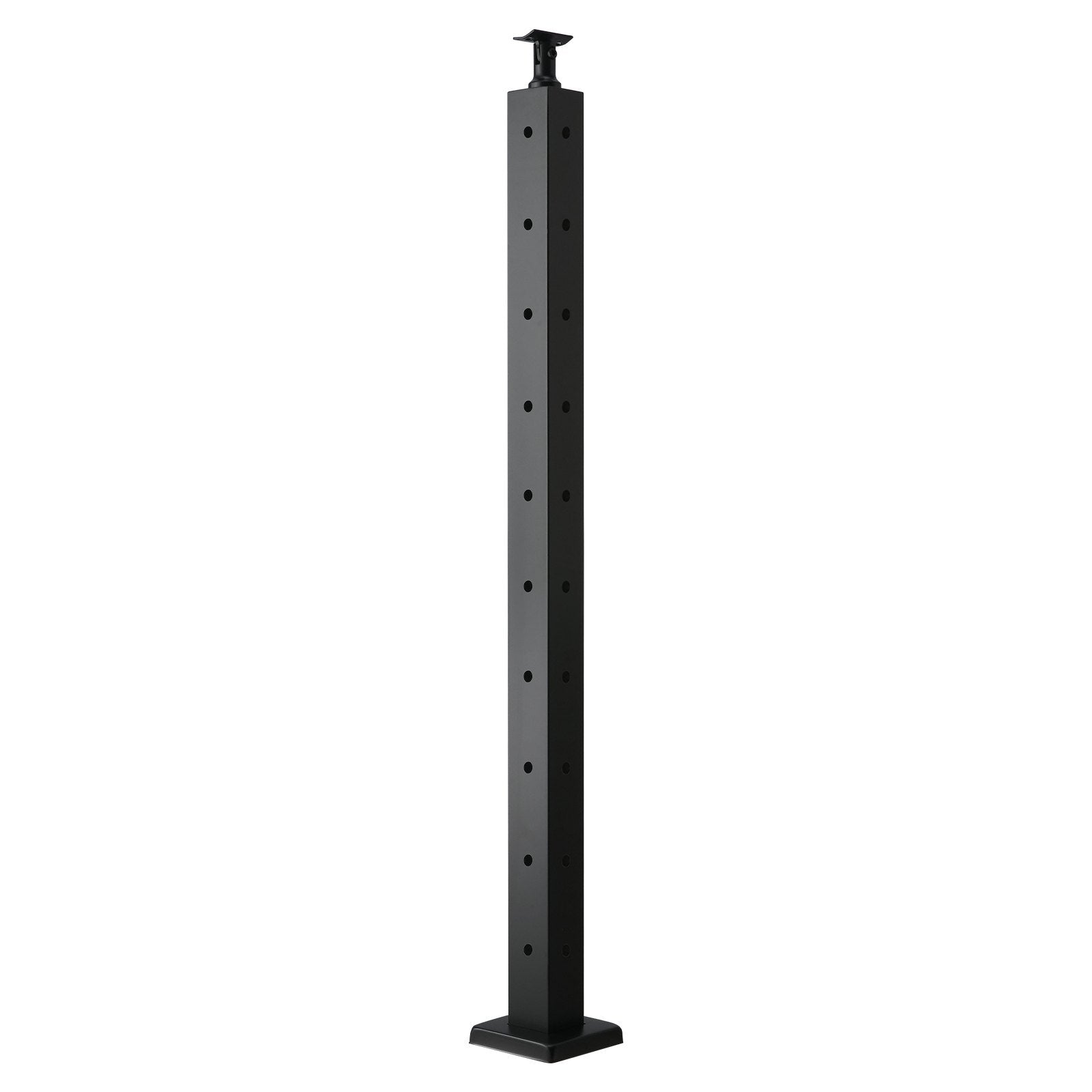 Cable Railing Post, 36x2x2 Inch Corner Railing Post, with L-Shaped Pre-Drilled Holes, Stainless Steel Cable Rail Post with Horizontal and Curved Bracket, 1-Pack, Black, 1JZLGZXHS914ZPBNY001V0 - American Smart