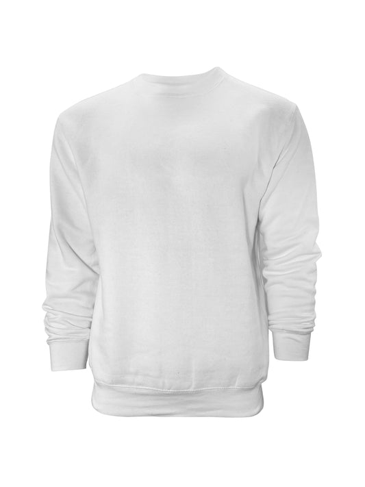Venley Weighted Men's White Crew Neck Fleece-0