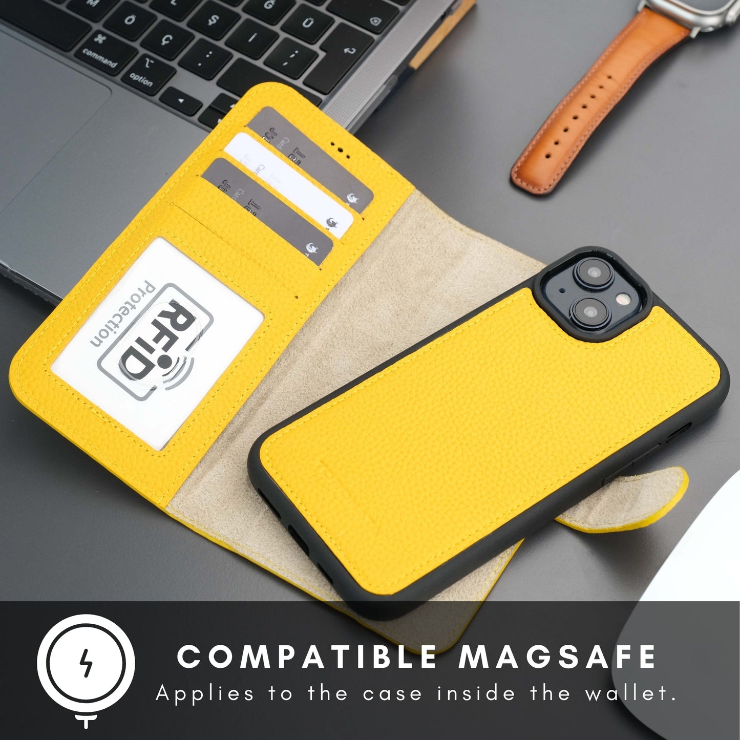 Casper Leather iPhone 14 Plus Wallet Case | MagSafe