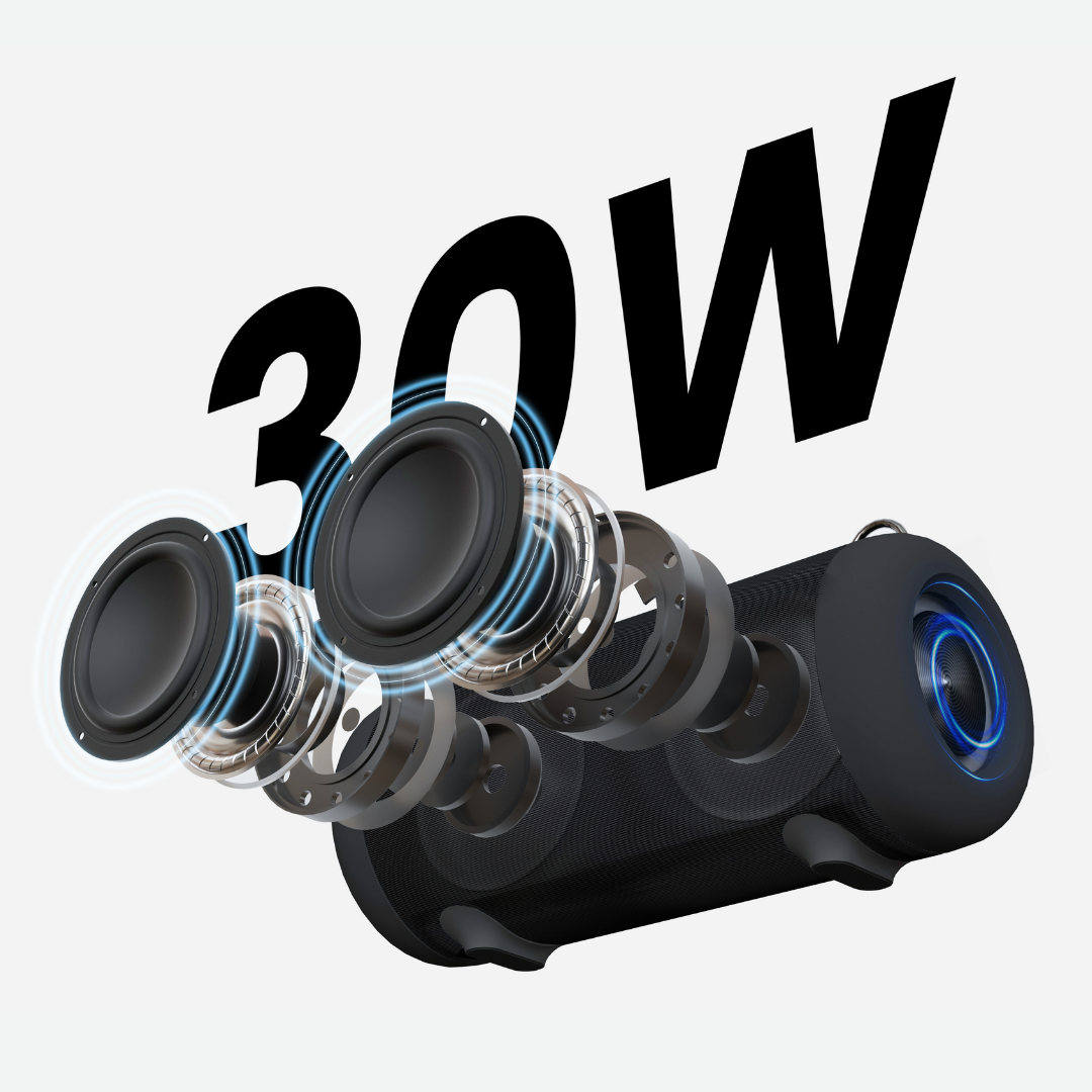 WHALE with Nylon Strap – Bluetooth IPX7 Waterproof Portable Outdoor Speaker with 30W Stereo Sound and USB Charge Out-2