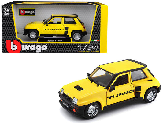Renault 5 Turbo Yellow with Black Accents 1/24 Diecast Model Car by Bburago-0