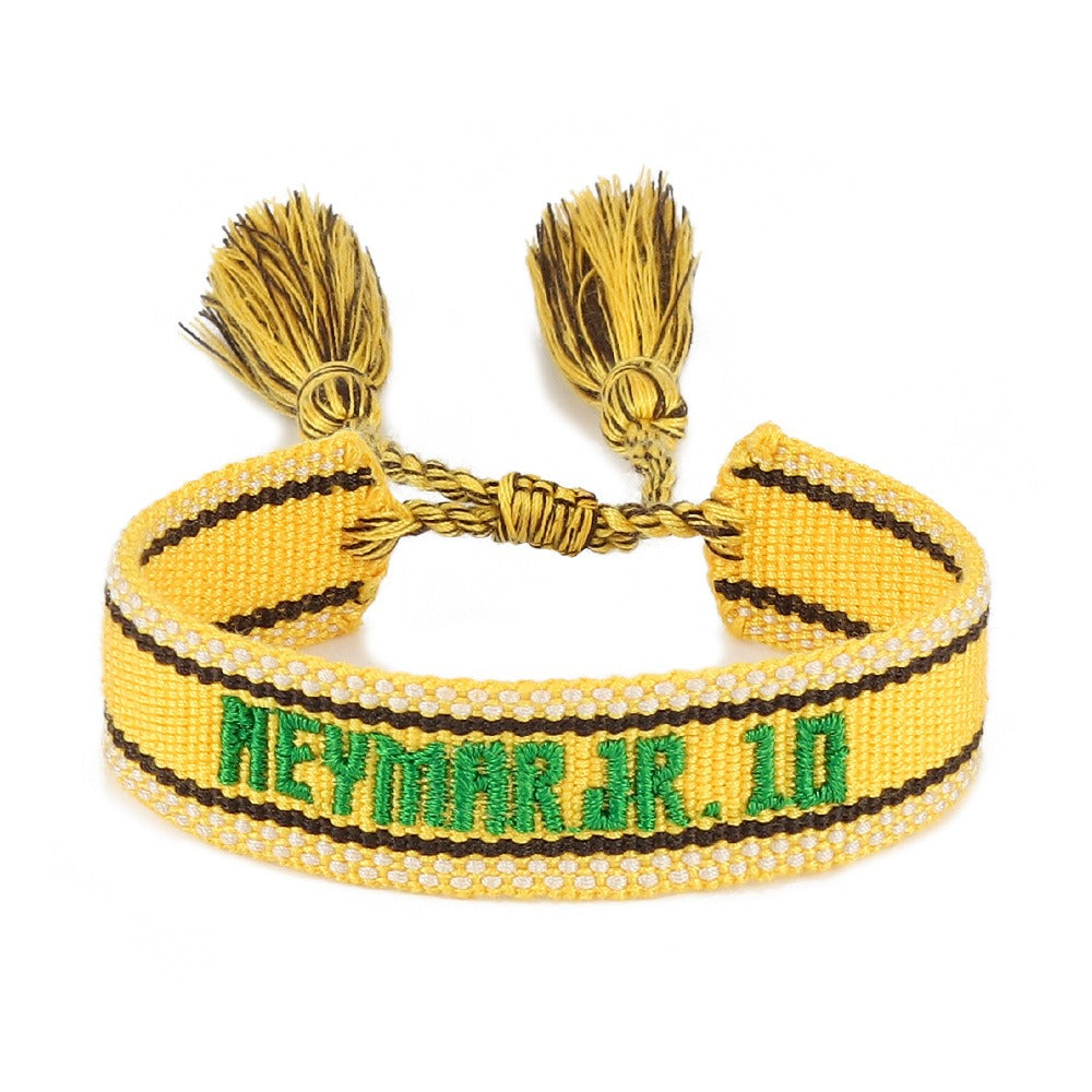 Football World Cup braided bracelet European and American star cheerleaders fans hand rope hand braided tassel bracelet
