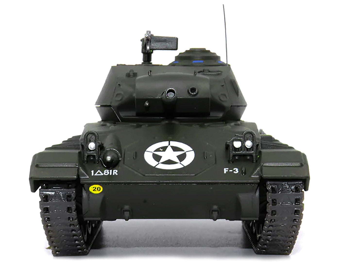1/43 scale diecast M24 Chaffee tank model by AFVs of WWII, U.S. 1st Armored Division, Italy, April 1945, detailed military replica