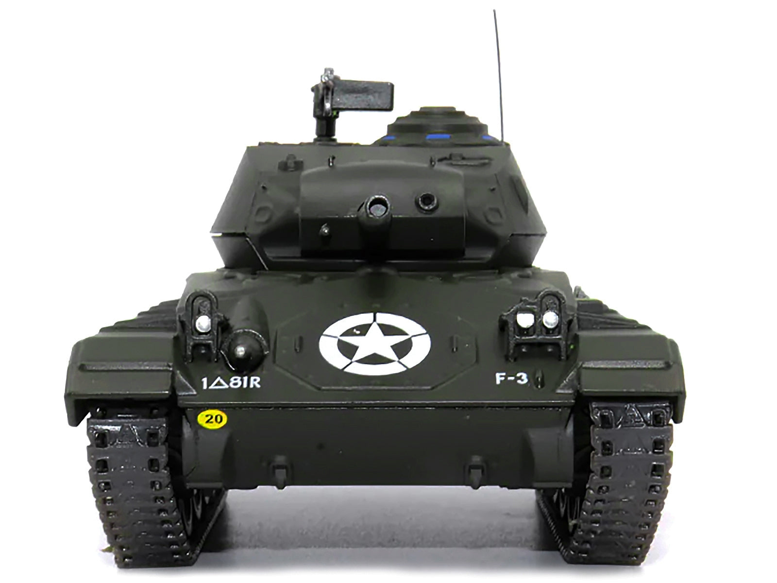 1/43 scale diecast M24 Chaffee tank model by AFVs of WWII, U.S. 1st Armored Division, Italy, April 1945, detailed military replica