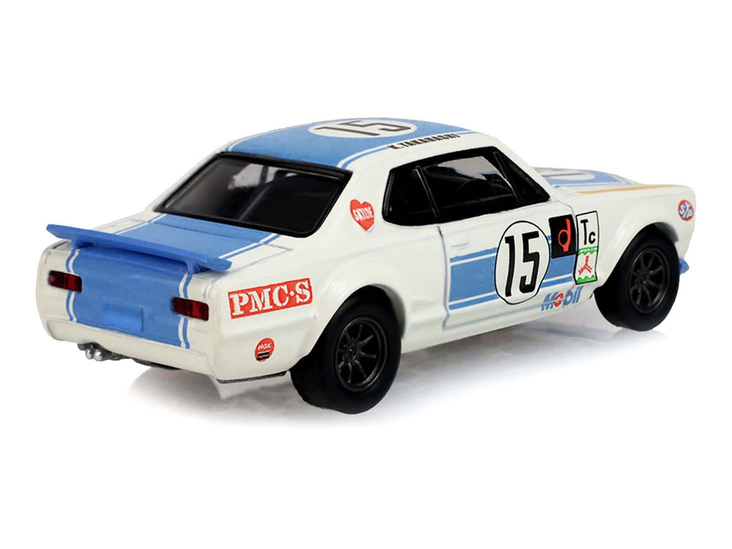 1972 Nissan Skyline 2000 GT-R (KPGC10) RHD (Right Hand Drive) #15 Kunimitsu Takahashi "50th Victory" White with Blue Stripe "Tokyo Torque" Series 10 1/64 Diecast Model Car by Greenlight