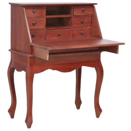 Secretary Desk Brown Solid mahogany wood 30.7 x 16.5 x 40.6 in