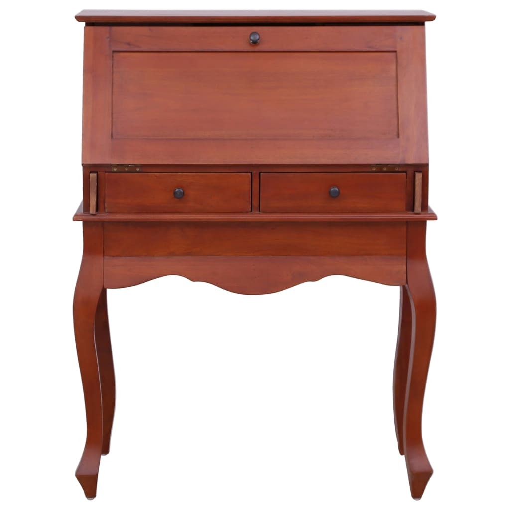 Secretary Desk Brown Solid mahogany wood 30.7 x 16.5 x 40.6 in