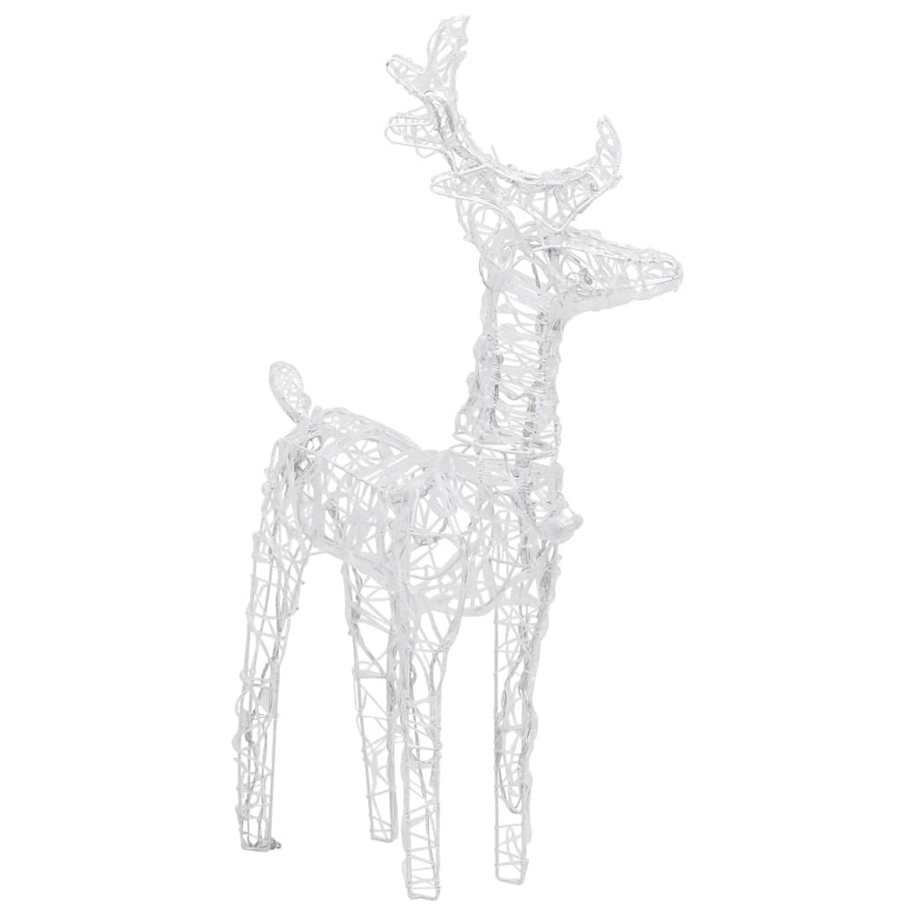 Reindeer And Sleigh Christmas Decoration Cold White Acrylic Medium