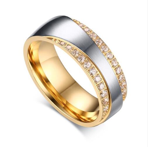 Vnox Wedding Rings for Women Men Promise Lover Valentine's Day Gift