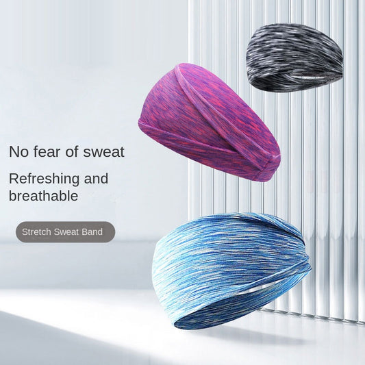 Widening exercise headband for sweat absorption, running, men's and women's fitness yoga, colorful, breathable, elastic, anti sweat headband