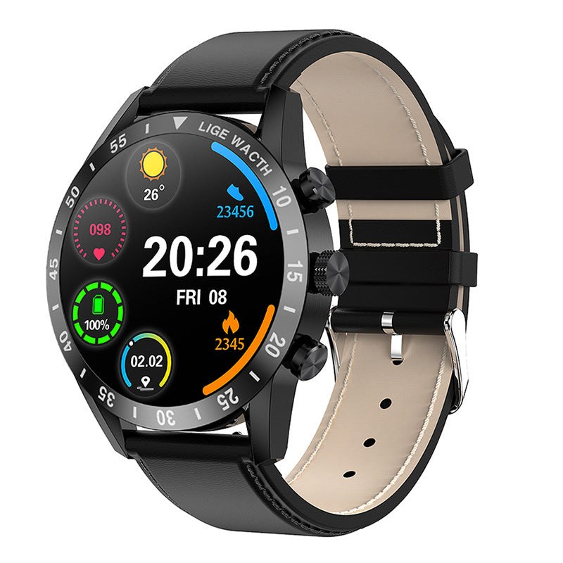 eprolo Bluetooth call smart watch with pedometer, sports features, and waterproof design for men, displayed on a wrist.