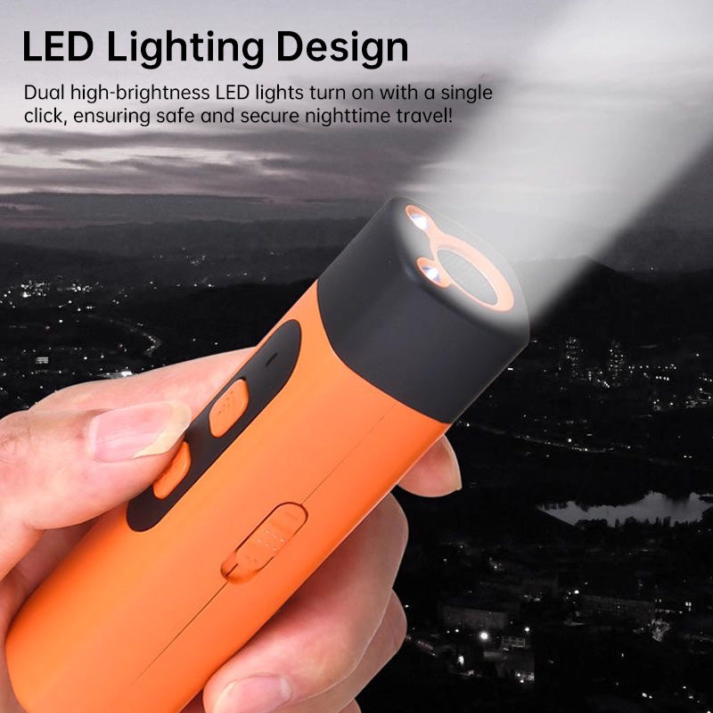 eprolo ultrasonic dog repellent device with LED flashlight, rechargeable bark deterrent and dog training tool.