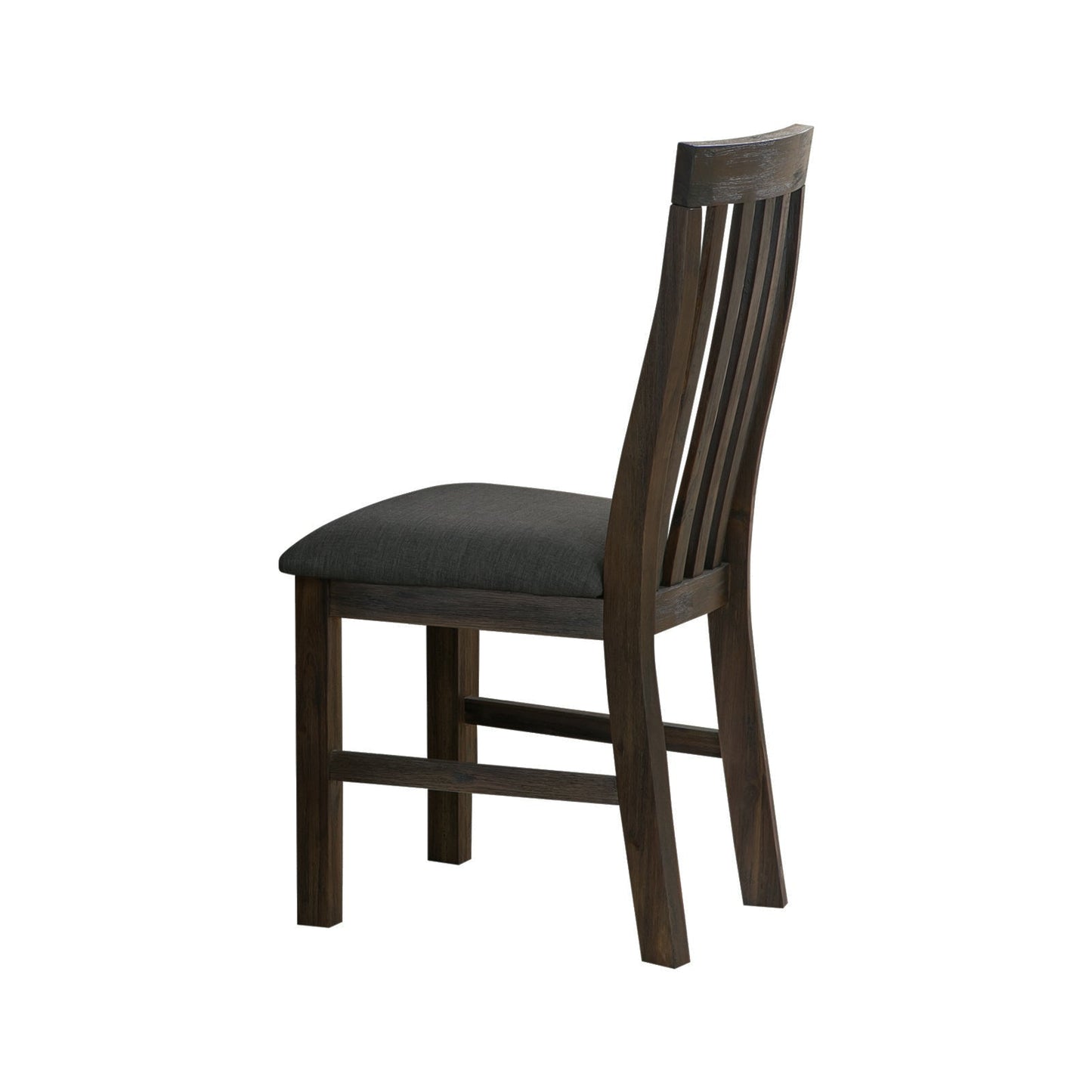 2x Wooden Frame Leatherette in Solid Wood Acacia & Veneer Dining Chairs in Chocolate Colour-2