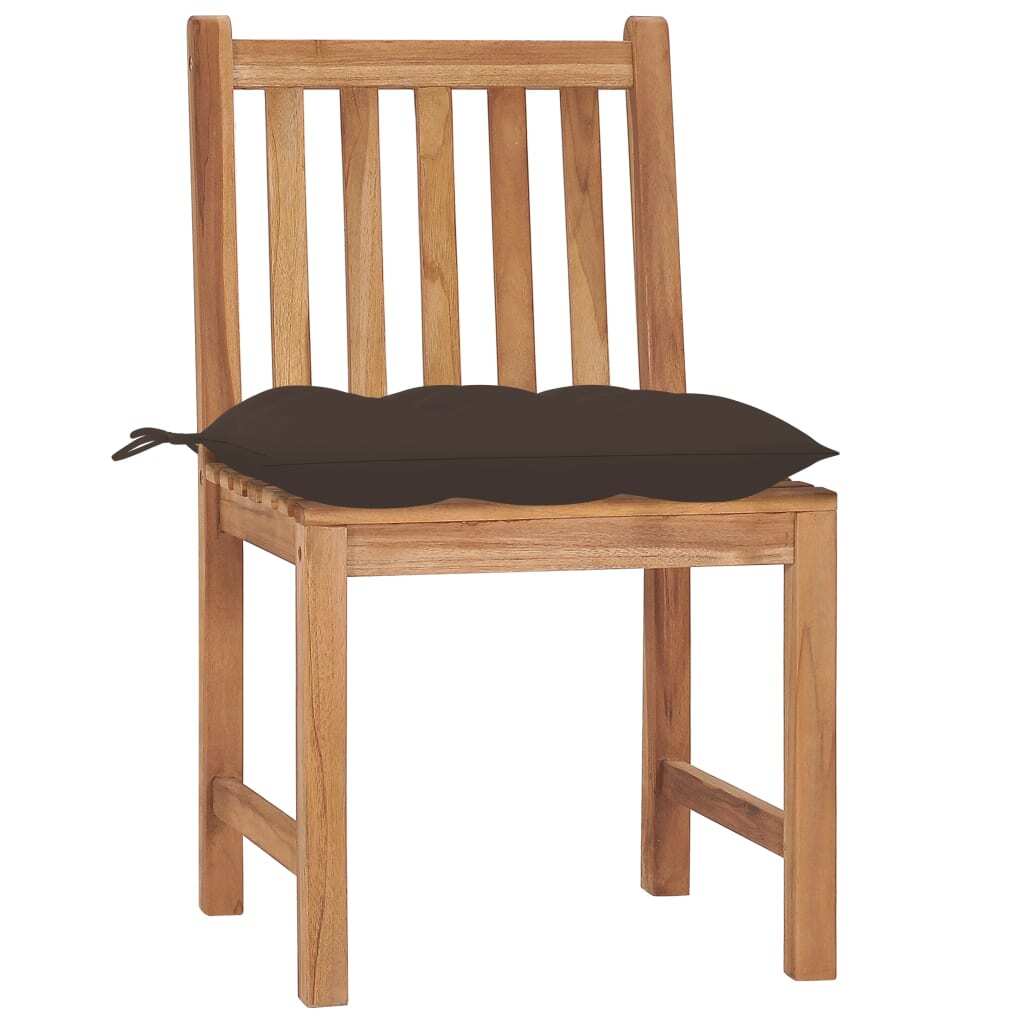 Patio Chair Set of 2 Natural Teak Solid Teak Wood Standard