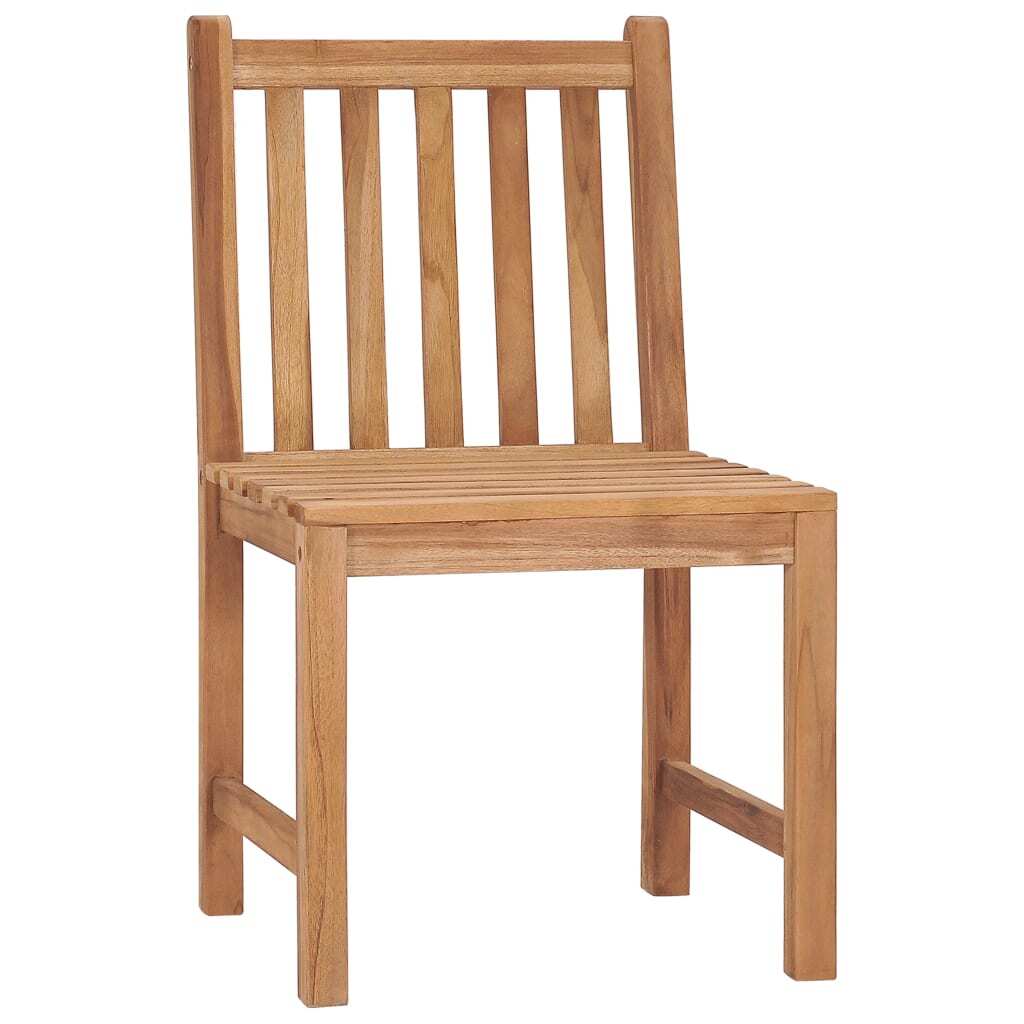 Patio Chair Set of 2 Natural Teak Solid Teak Wood Standard
