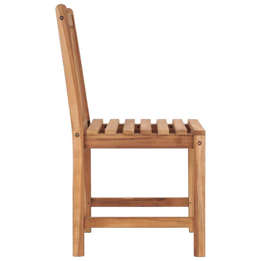 Patio Chair Set of 2 Natural Teak Solid Teak Wood Standard