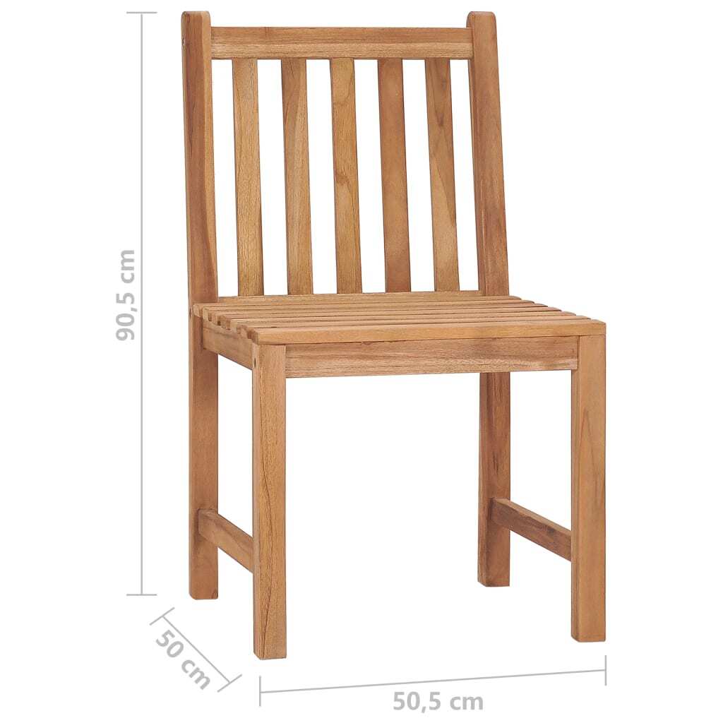Patio Chair Set of 2 Natural Teak Solid Teak Wood Standard