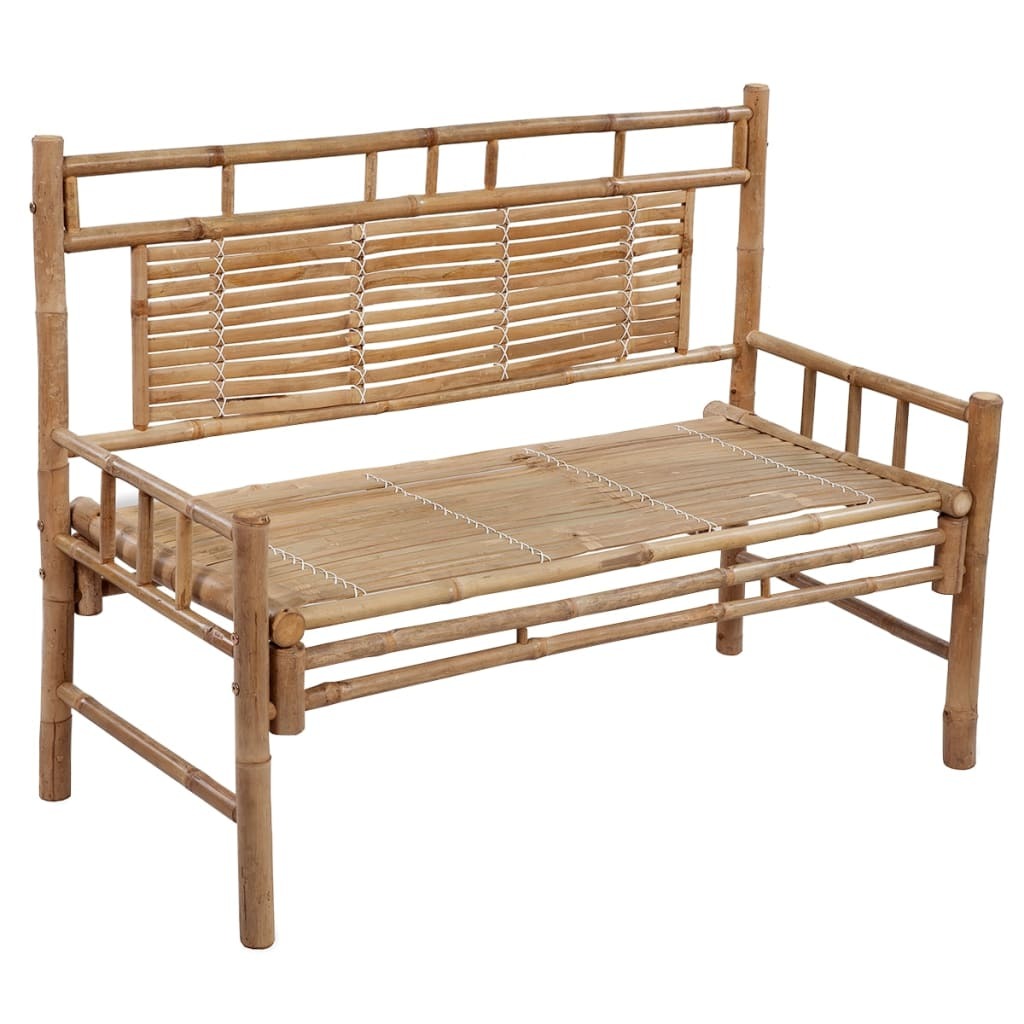 Garden Bench Beige Bamboo Medium Durable Garden Bench