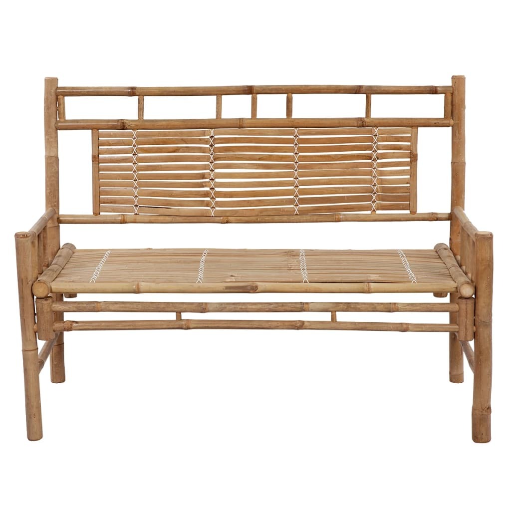 Garden Bench Beige Bamboo Medium Durable Garden Bench