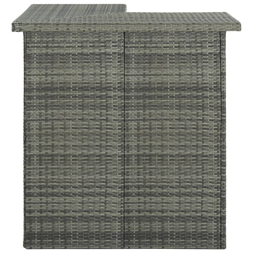 8 Piece Patio Bar Set with Cushions Poly Rattan Gray