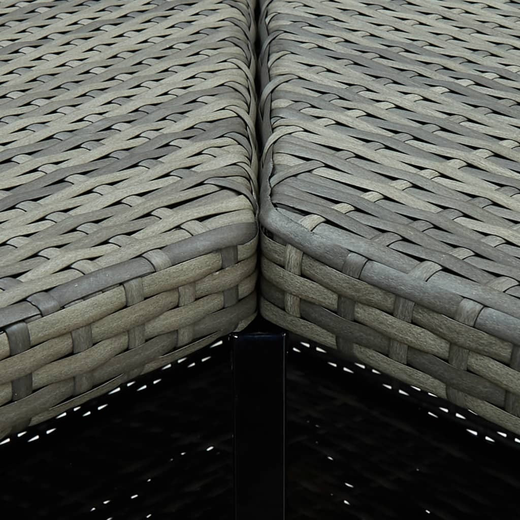 8 Piece Patio Bar Set with Cushions Poly Rattan Gray