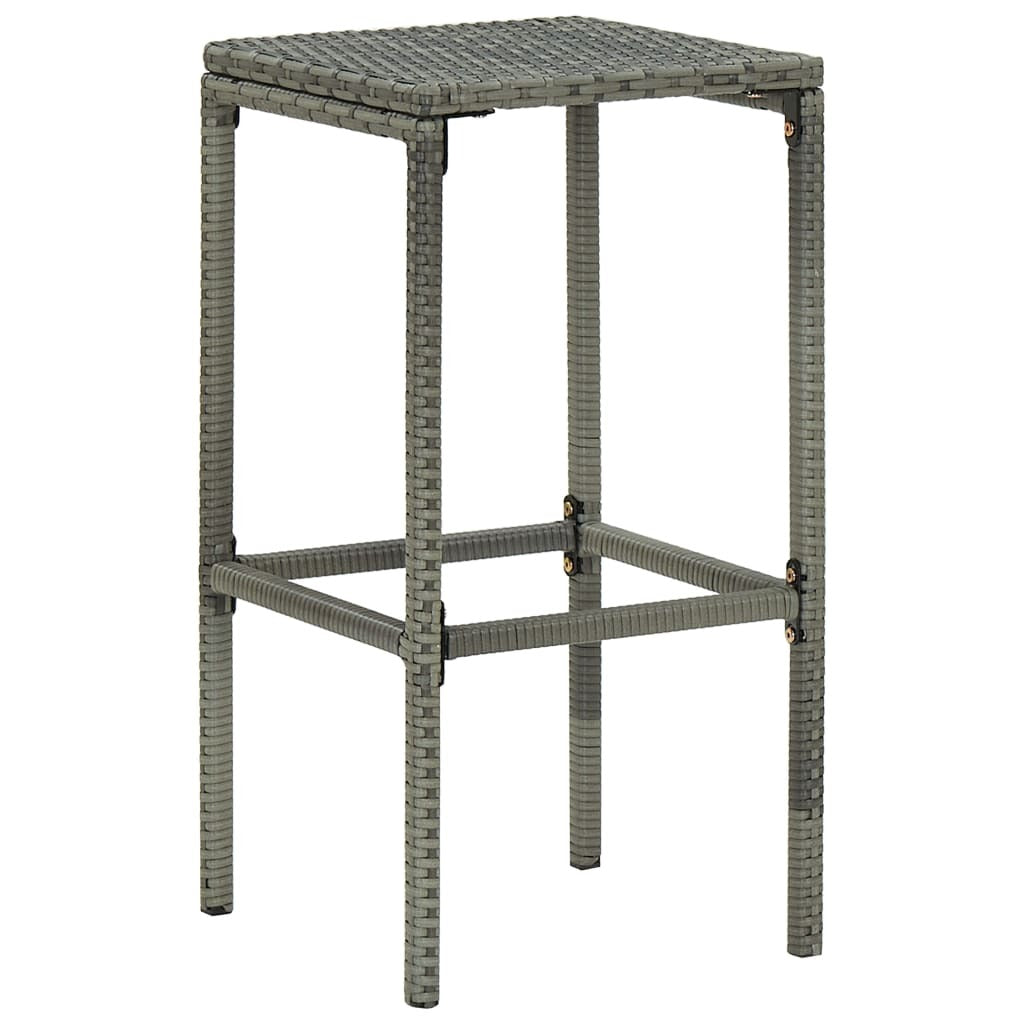 8 Piece Patio Bar Set with Cushions Poly Rattan Gray
