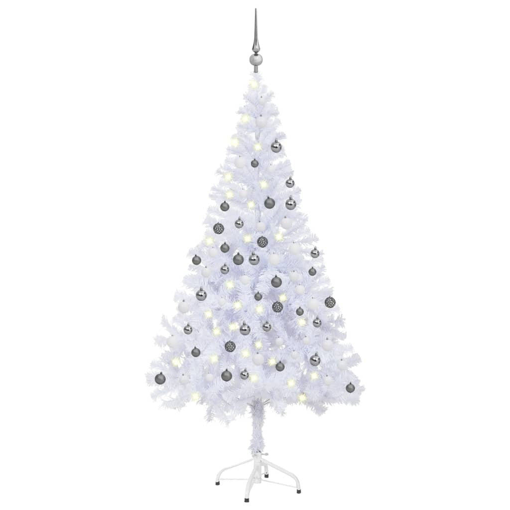 Christmas Tree White PVC 70.9 in Ornaments Fake Christmas Tree