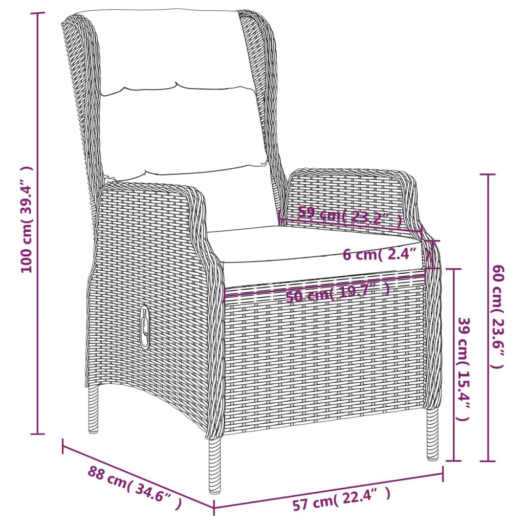 Brown 7-piece patio dining set by American Smart featuring a table and matching chairs for outdoor dining.