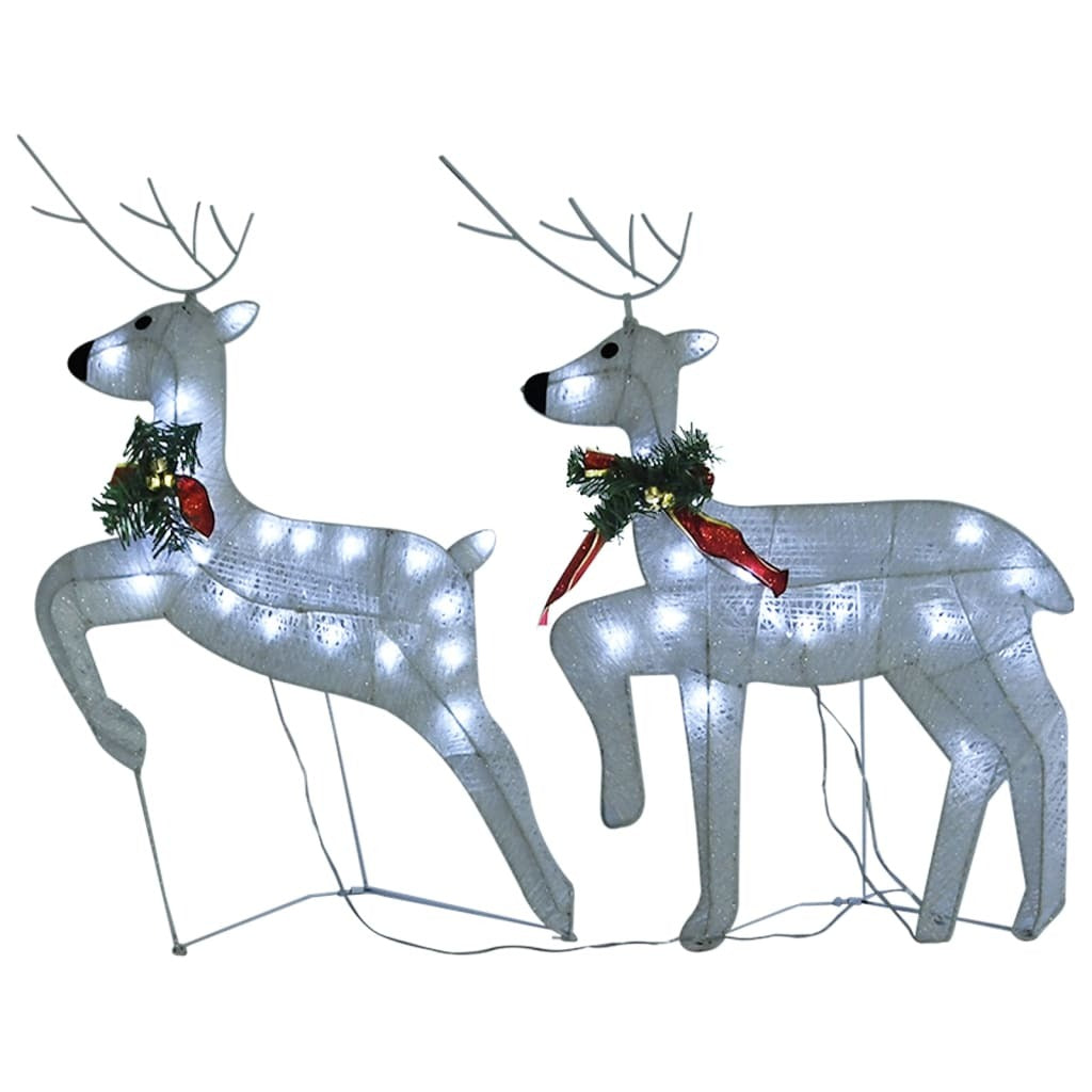 American Smart Reindeer and sleigh Christmas decoration with 100 white LEDs, outdoor seasonal holiday decoration.